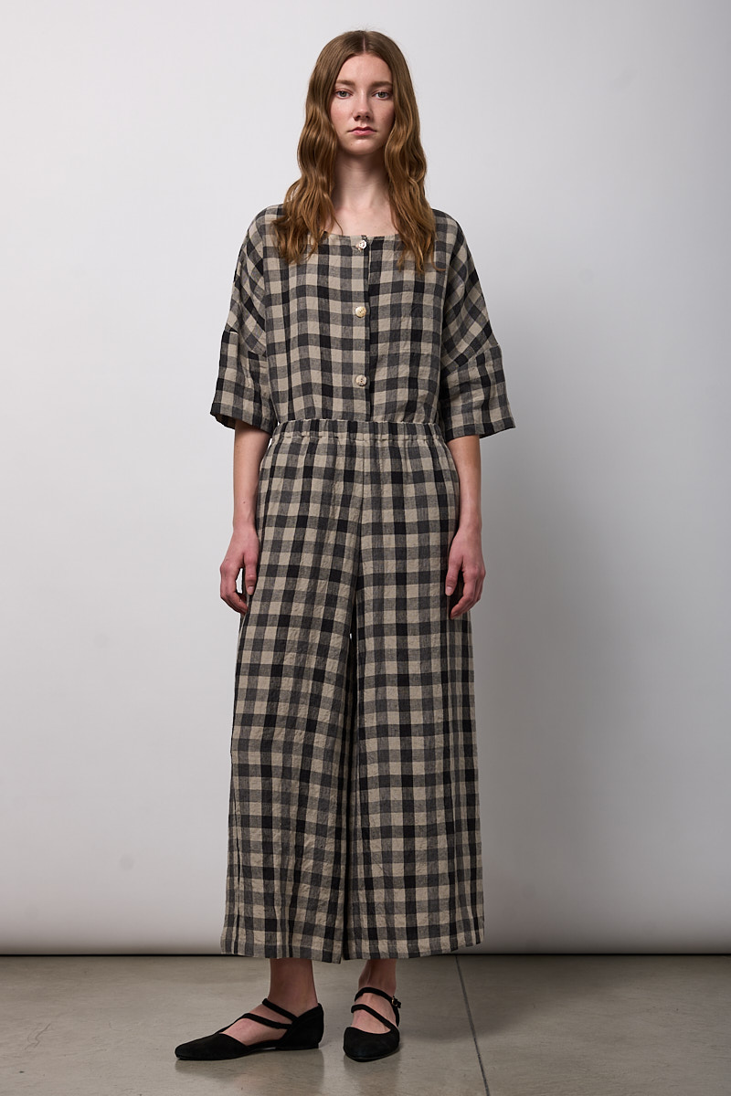 PANTALONE CON ELASTICO IN VITA E GAMBA PALAZZO