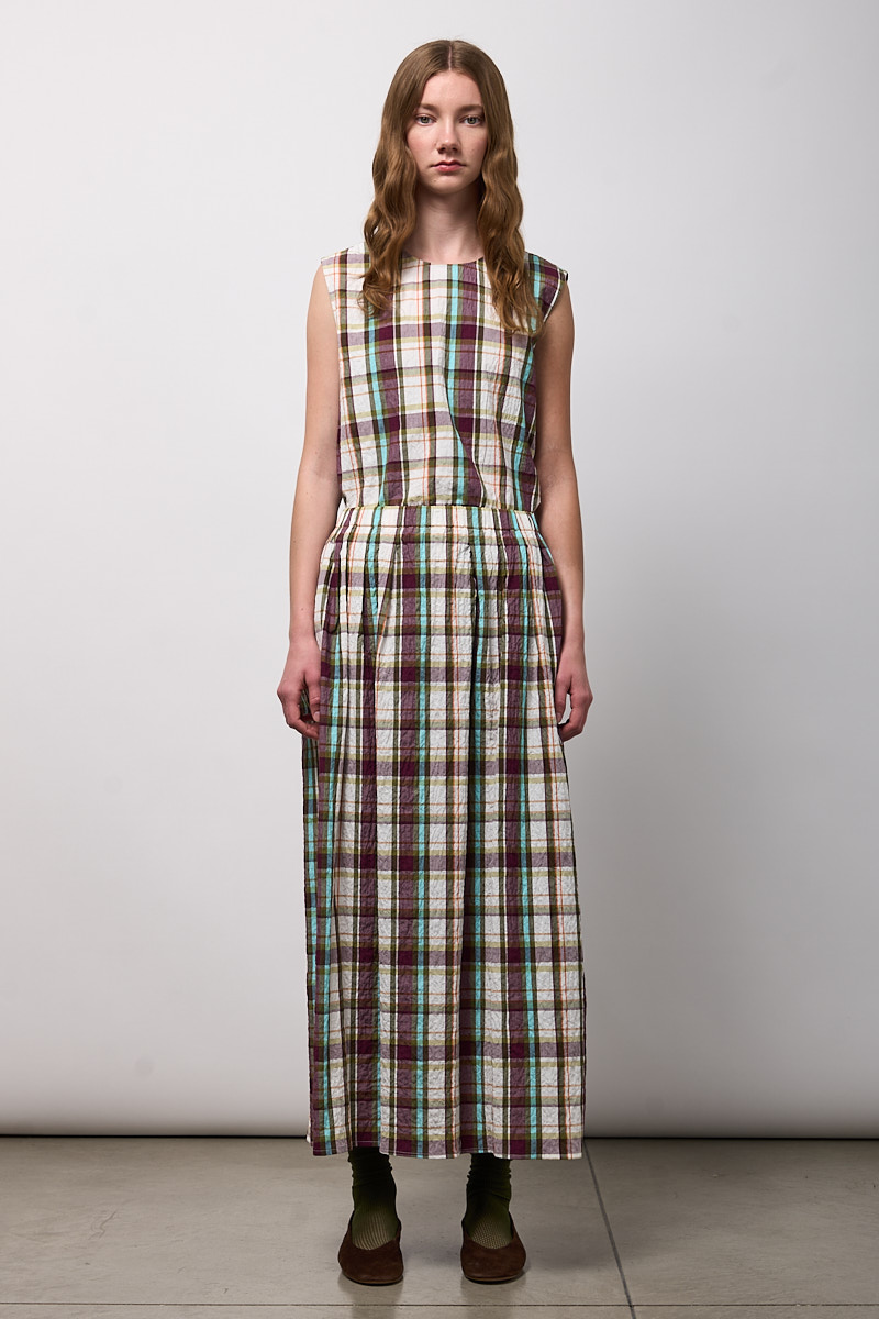 GONNA CON ELASTICO IN VITA E PIEGHE