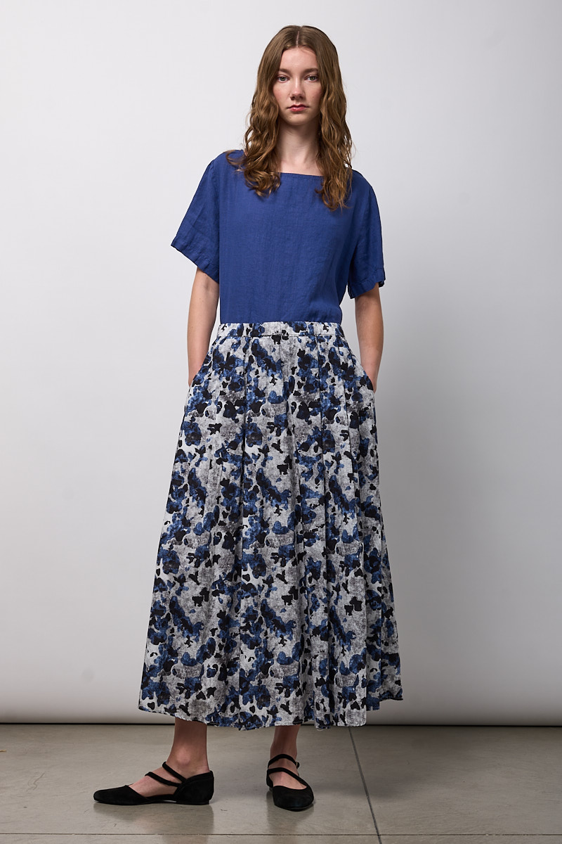 GONNA AMPIA CON ELASTICO IN VITA E PIEGHE