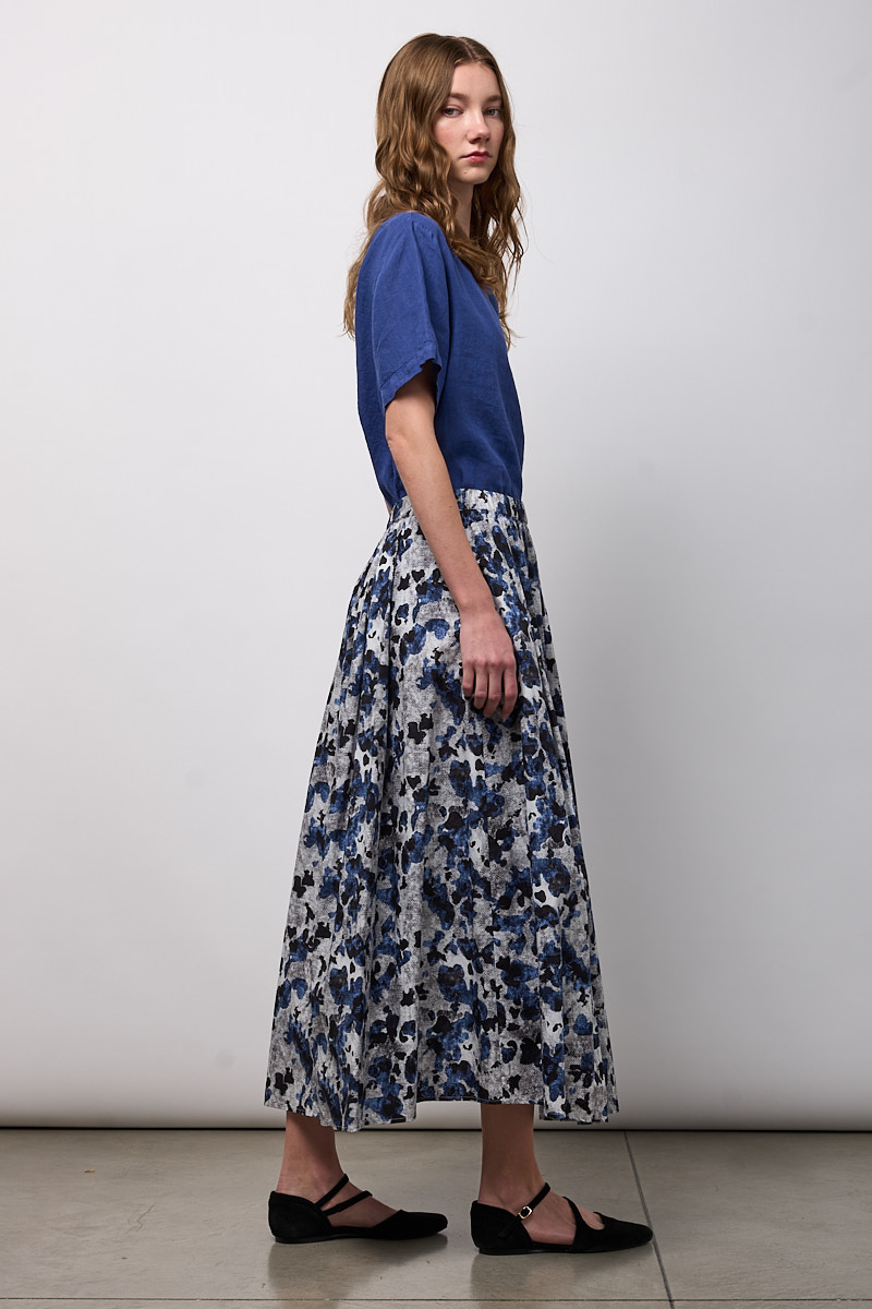 GONNA AMPIA CON ELASTICO IN VITA E PIEGHE