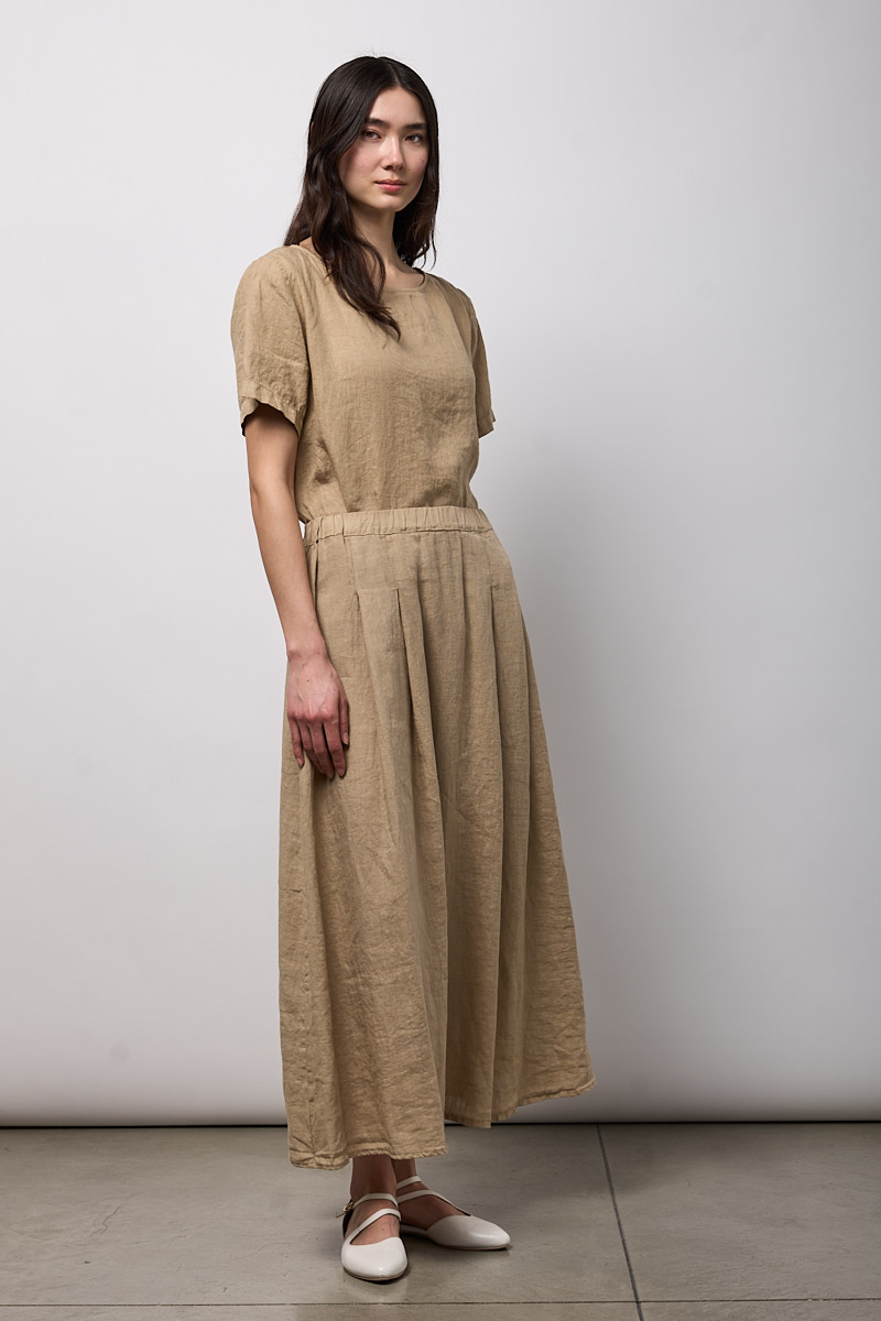 GONNA AMPIA CON ELASTICO IN VITA E PIEGHE