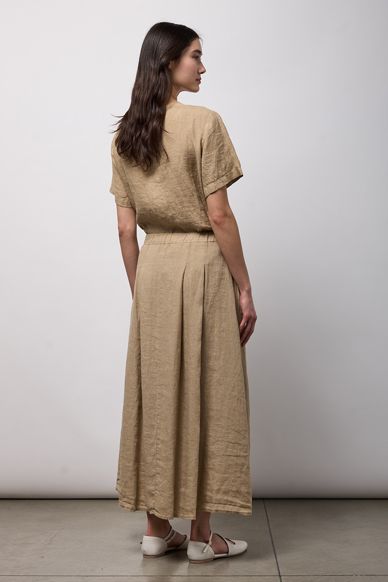 GONNA AMPIA CON ELASTICO IN VITA E PIEGHE