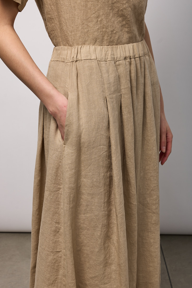 GONNA AMPIA CON ELASTICO IN VITA E PIEGHE