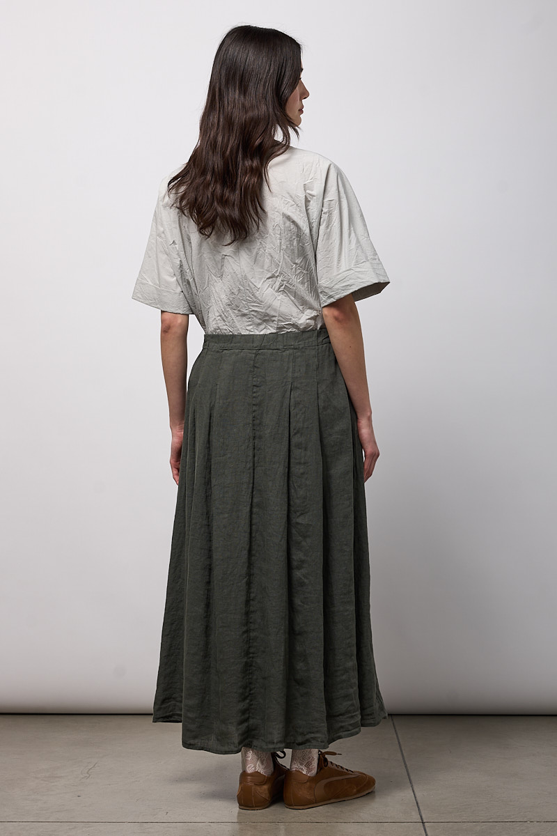 GONNA AMPIA CON ELASTICO IN VITA E PIEGHE